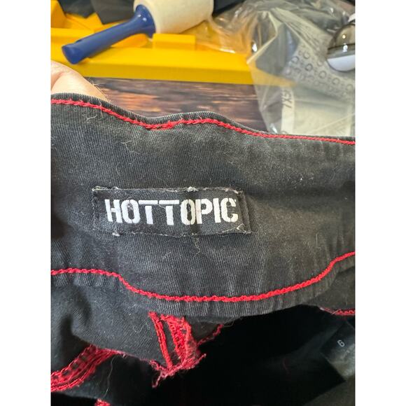 Hot Topic Black and Red Chain Flare Pants (Chains not included) Size 9 - Picture 6 of 7